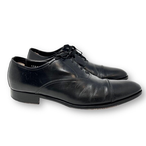To Boot New York Shoes Mens 11 Adam Derrick Black Leather Oxford Cap Toe Dress - Picture 1 of 12